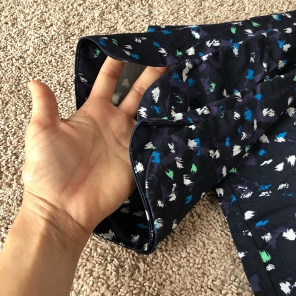 JCrew Printed Cropped Tencel Pants Career Navy - Picture 7 of 9